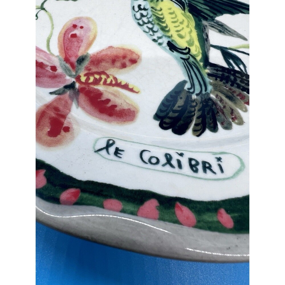 Anthropologie NATHALIE LETE Dinner Plate COLIBRI Hummingbird Francophile 10" - Picture 2 of 9